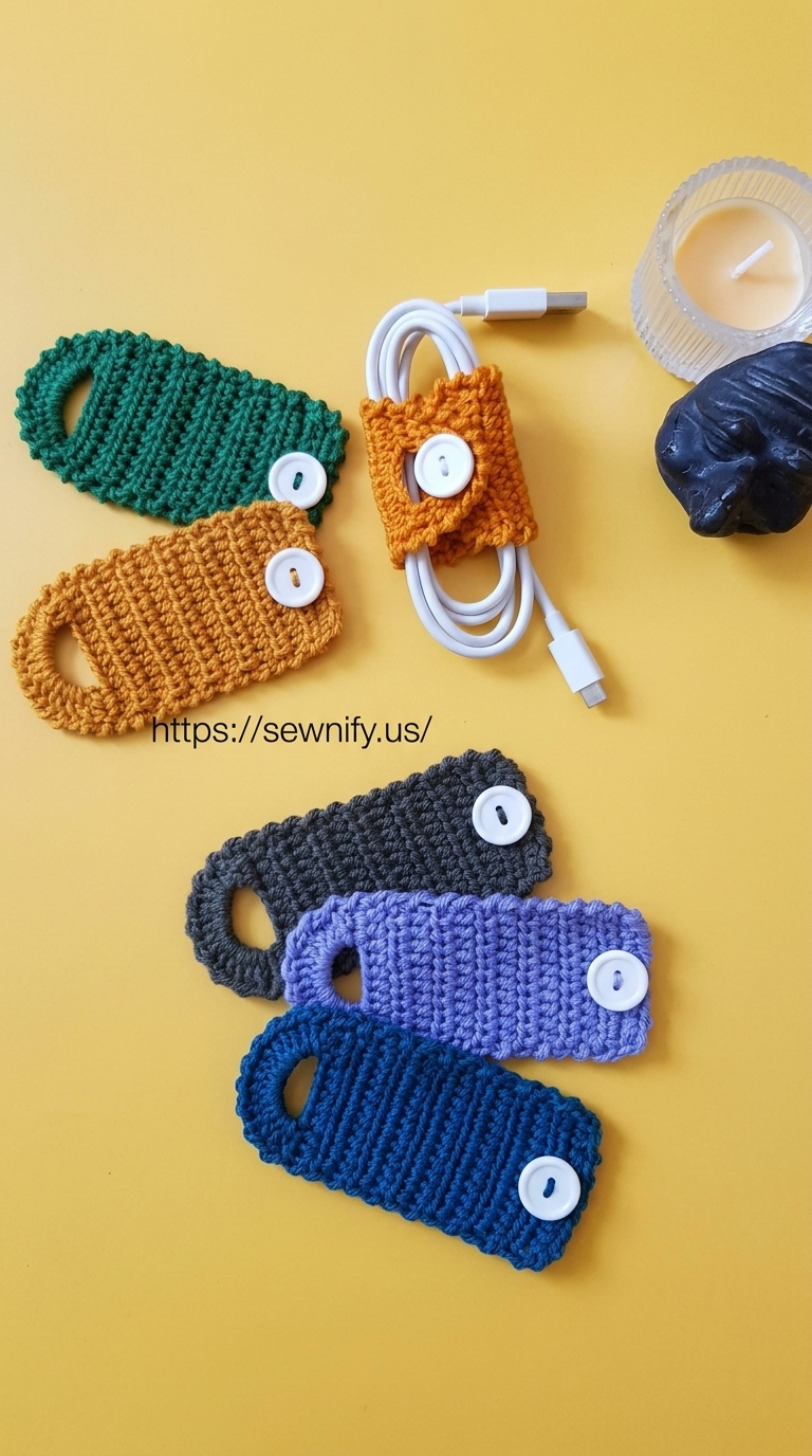 Attache-Câbles au Crochet avec Boutons | Rangement Rallonges Cordon DIY