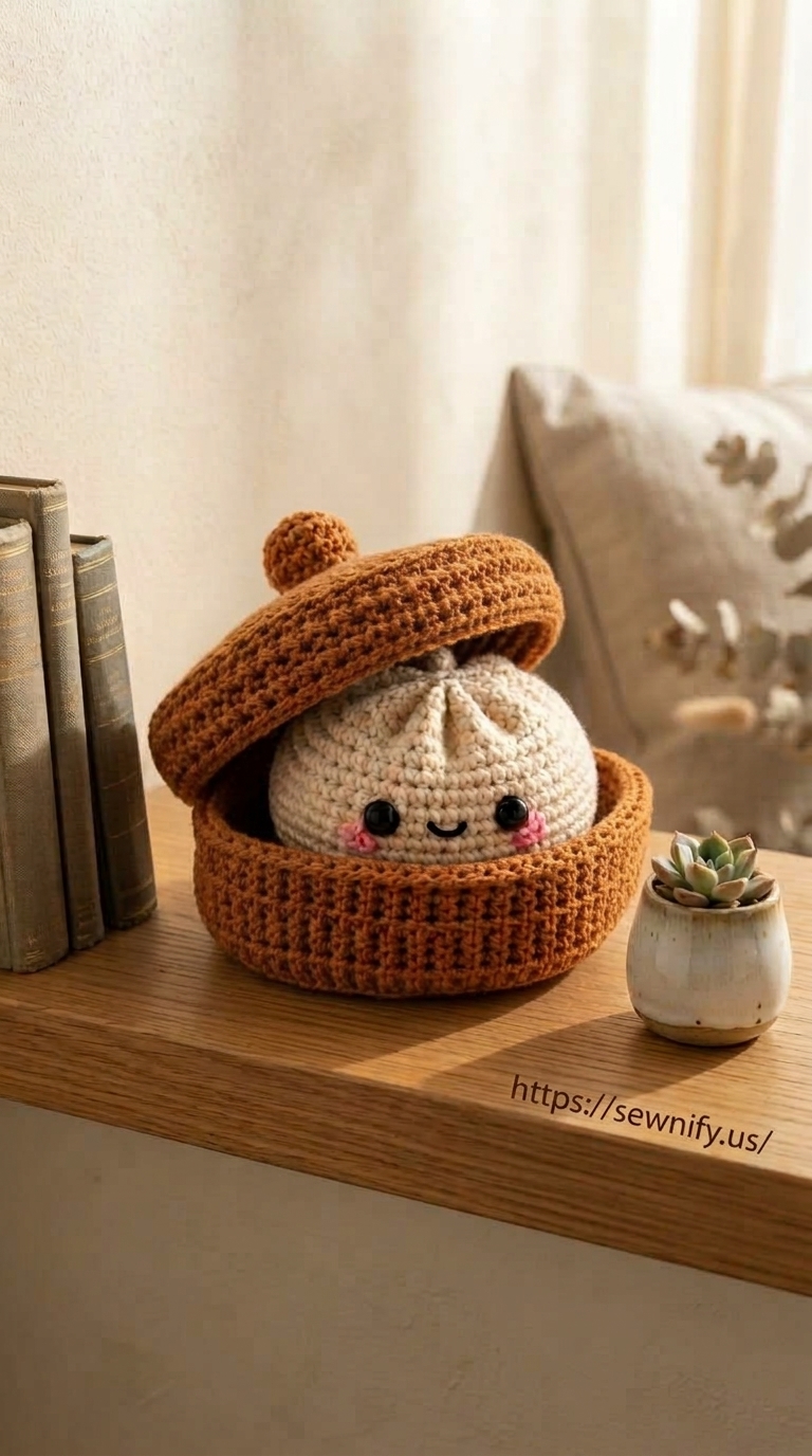 Boîte de Rangement Bao Amigurumi au Crochet | Idée Déco Originale
