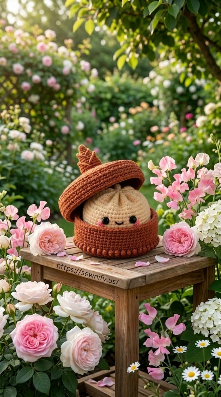 Boîte Gland et Brioche Amigurumi au Crochet | Déco Kawaii Fait Main