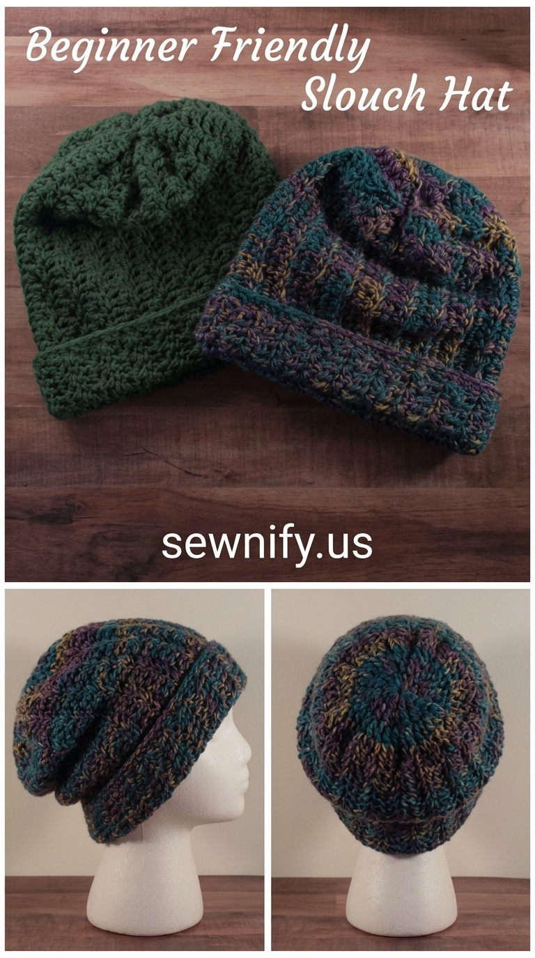 Bonnet Slouchy au Crochet Pour Débutant Patron Bonnet Facile