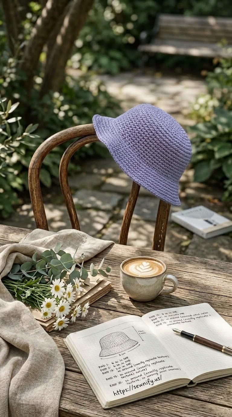 Chapeau Bob en Crochet Couleur Lilas | Tuto Chapeau d'Été DIY