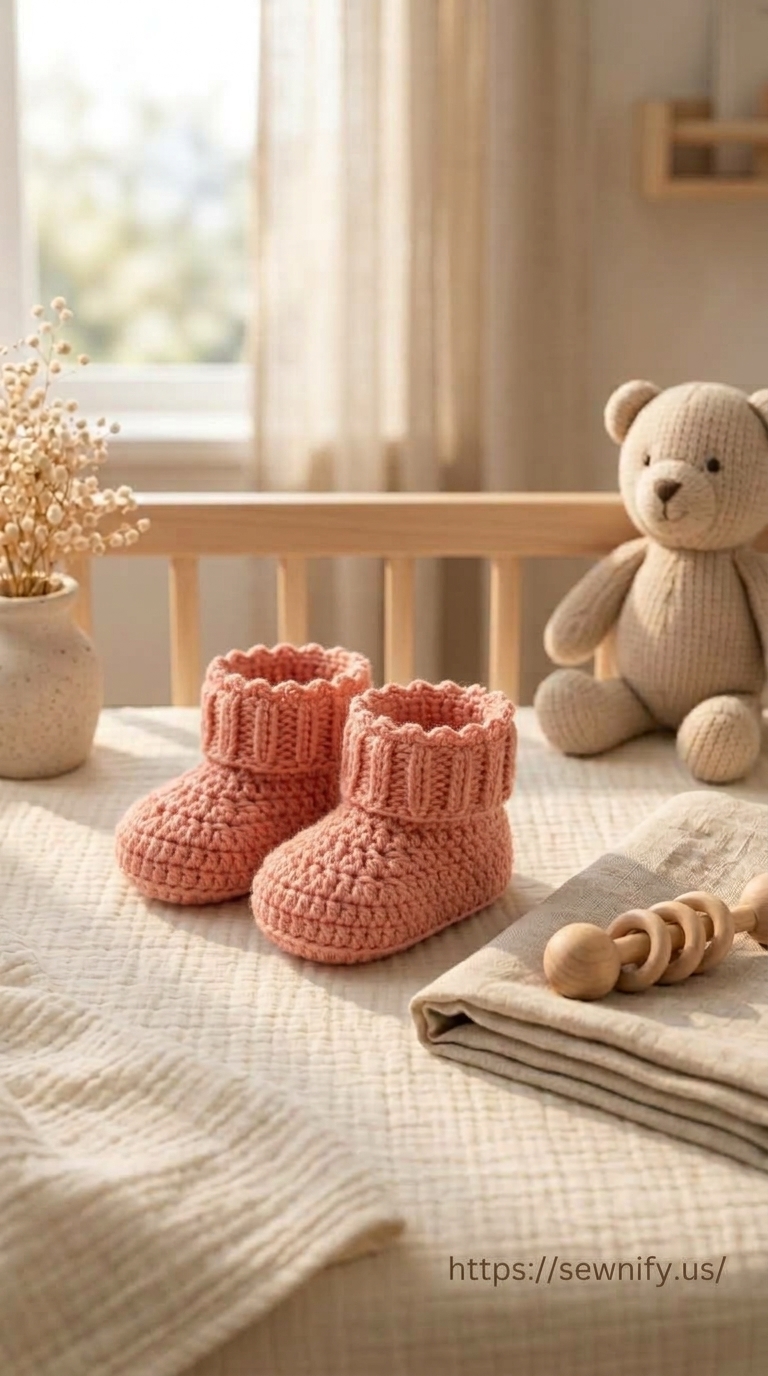Chaussons Bébé Rose au Crochet Fait Main | Cadeau de Naissance