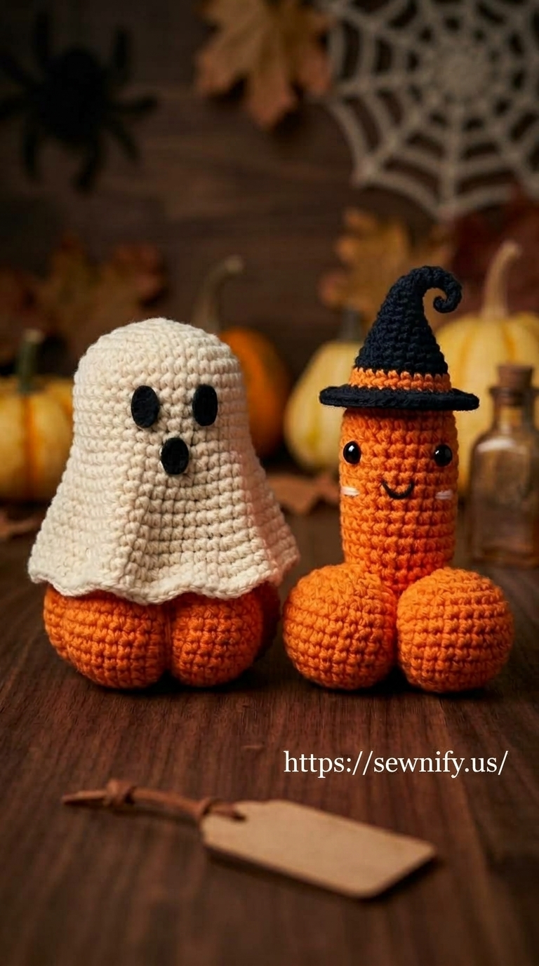 Décoration Halloween Amigurumi au Crochet | Citrouille et Fantôme