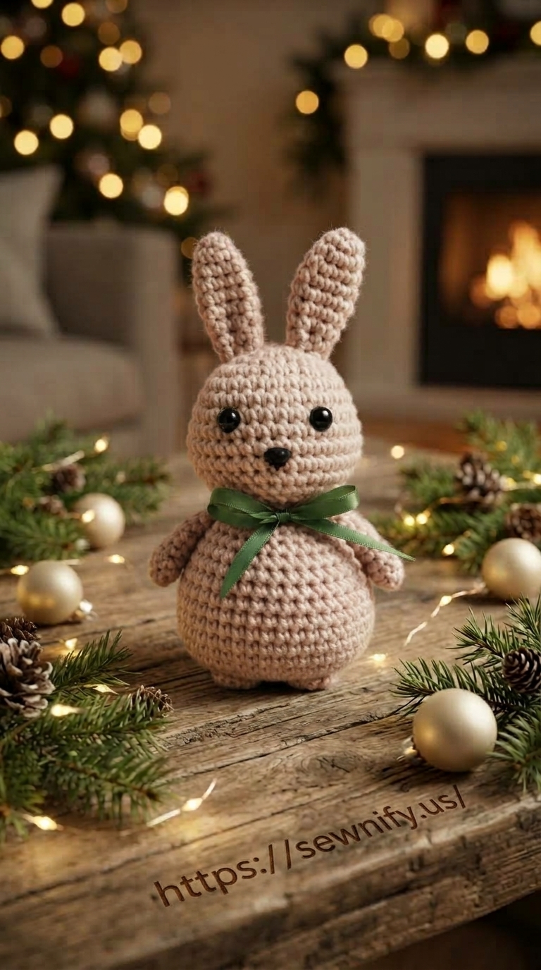 Lapin Amigurumi au Crochet | Décoration de Noël Chaleureuse