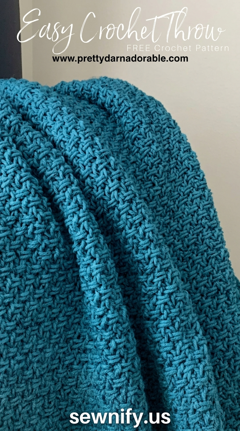 Plaid Couverture au Crochet Bleu Canard - Tuto Couverture Facile et Douce