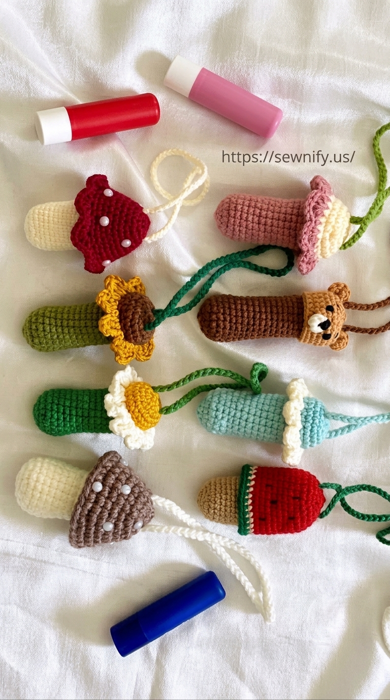 Pochettes Protections Baume à Lèvres au Crochet | Tuto Étui Baumes Cute