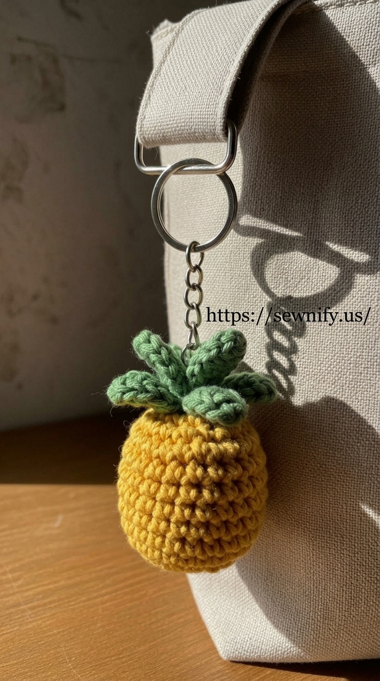 Porte-Clés Ananas Amigurumi au Crochet | Idée Cadeau Fruit Fait Main