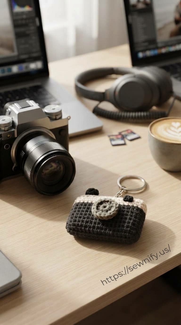Porte-Clés Appareil Photo au Crochet | Idée Cadeau Photographe
