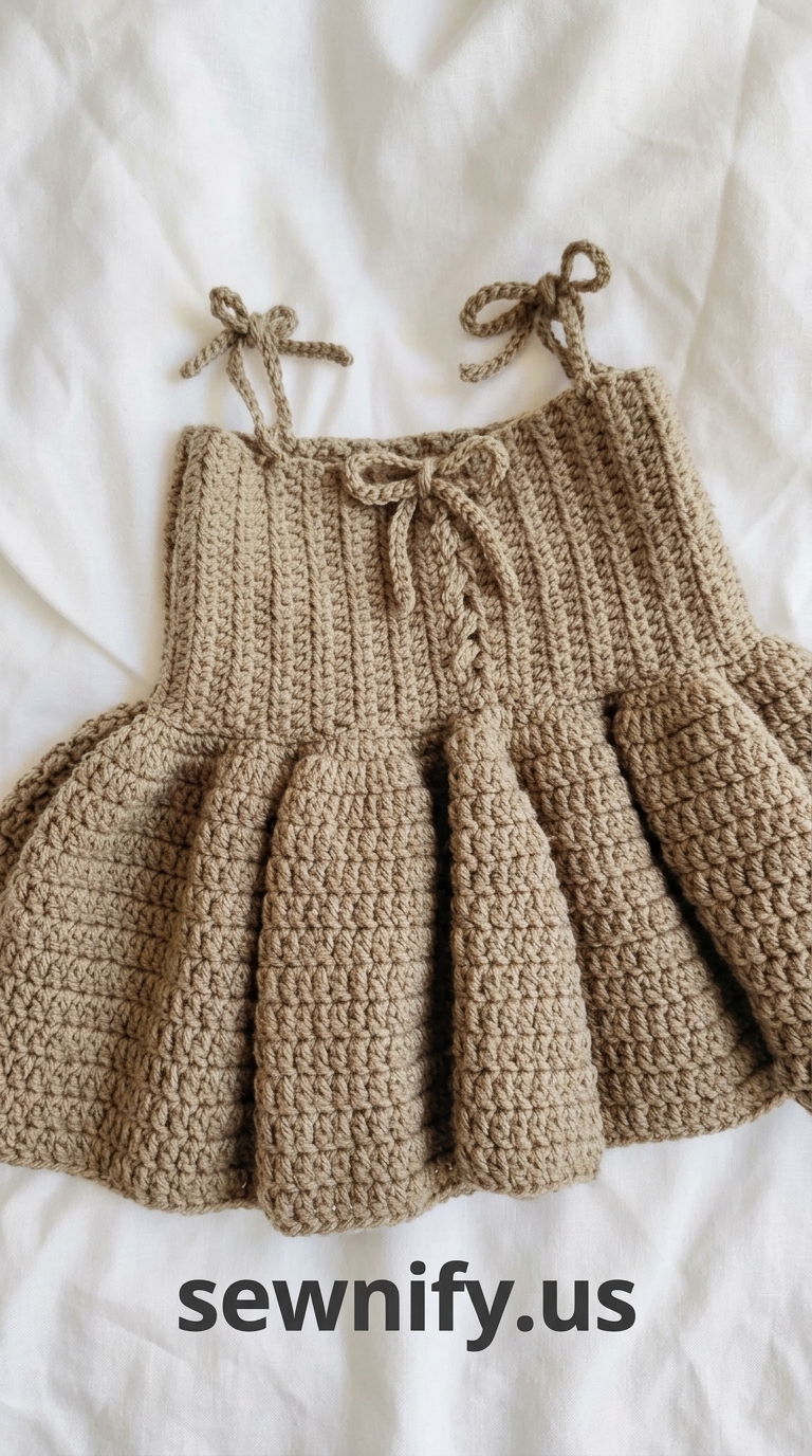 Robe Top Bébé au Crochet avec Liens - Pattern Vêtement Bébé DIY