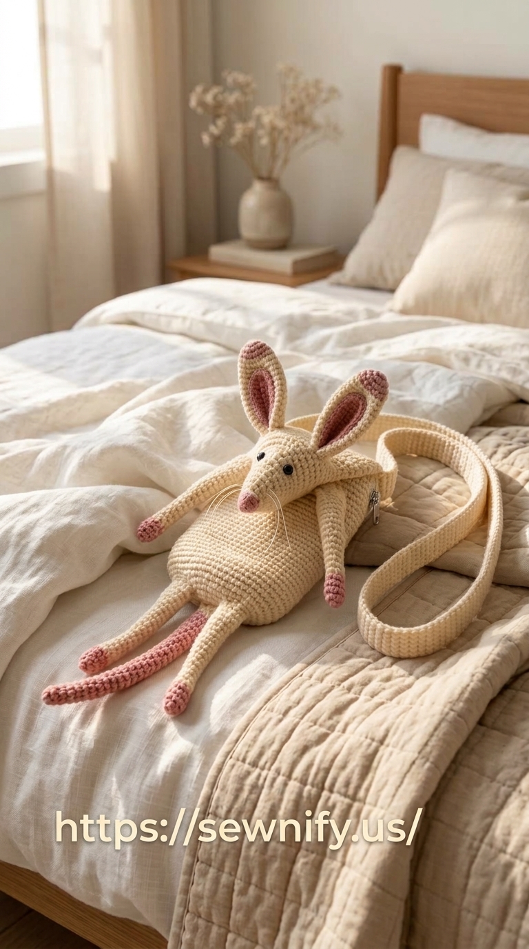 Sac Banane Souris Crochet Amigurumi | Création Fait Main Originale