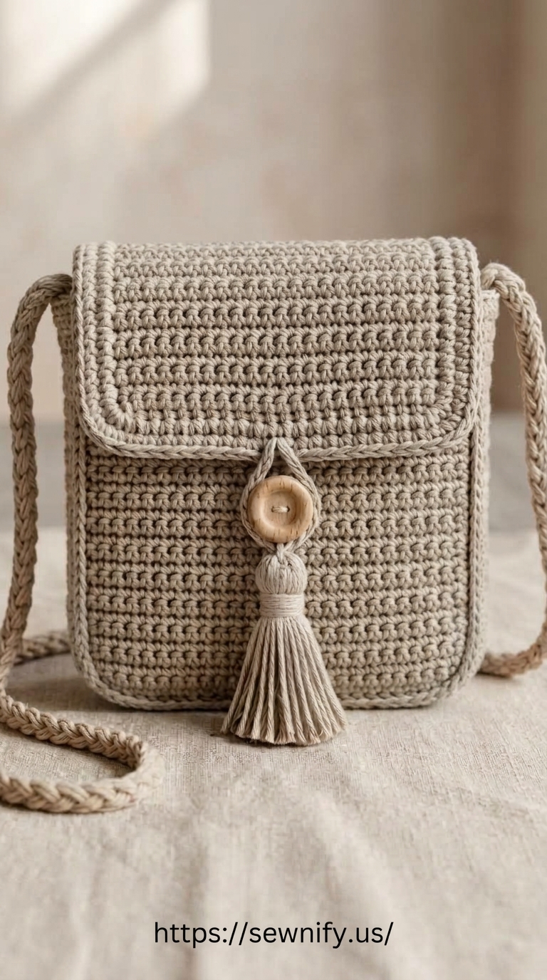 Sac Bandoulière Beige au Crochet Fait Main | Style Boho Chic