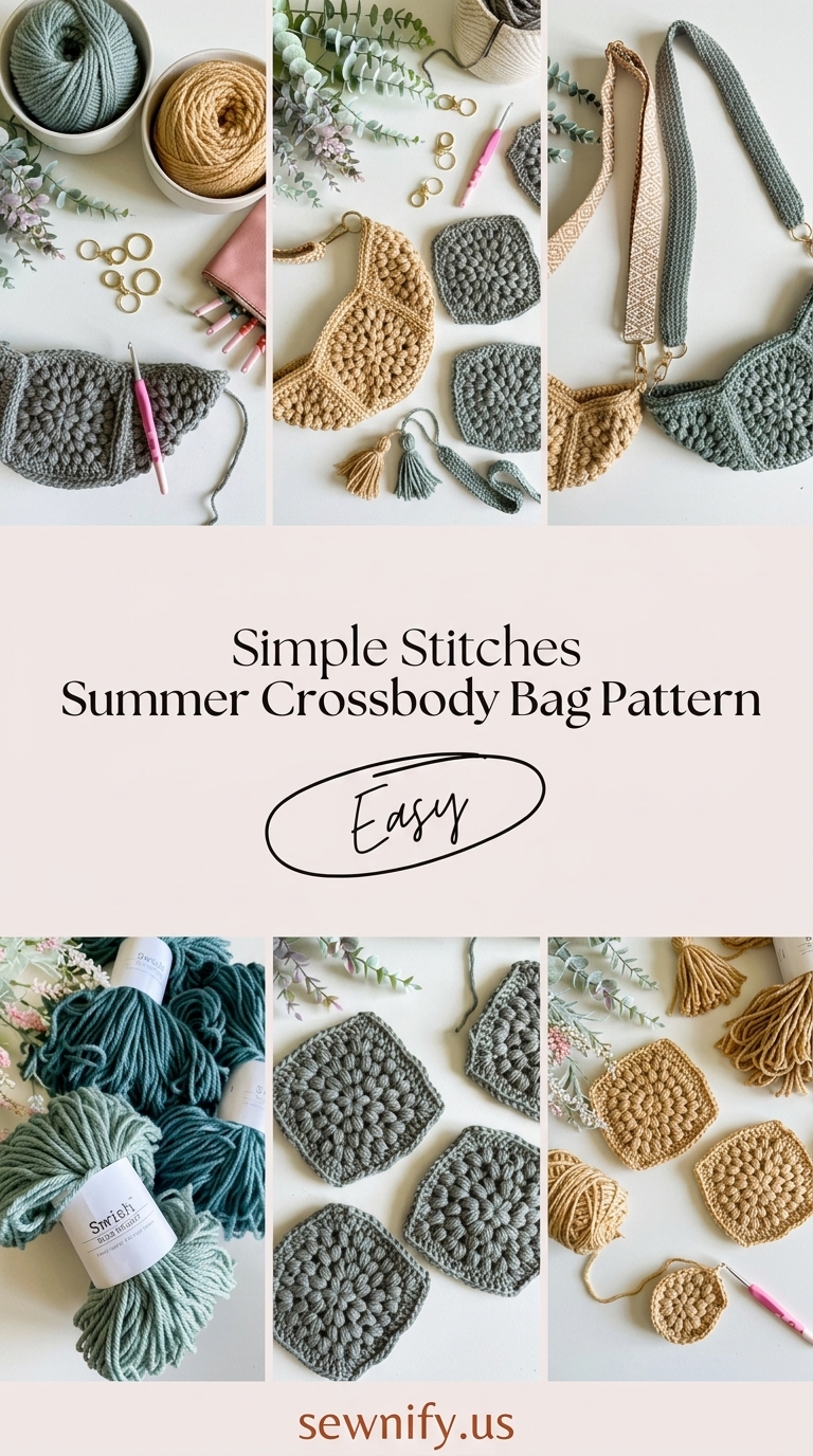 Sac Bandoulière d'Été au Crochet Mailles Simples - Tuto Sac Facile