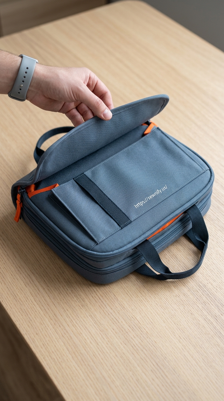 Sac de Transport Ordinateur Portable | Housse Grise Multi-Poches