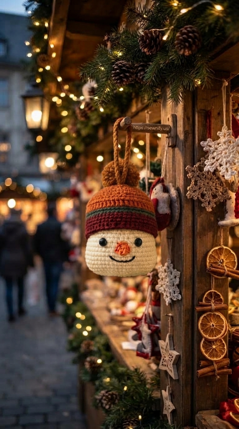 Suspension Bonhomme de Neige au Crochet | Déco Noël Fait Main