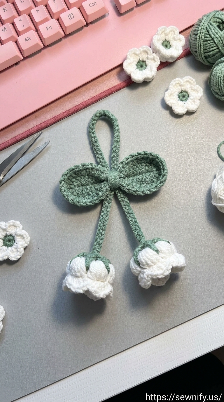 Suspension Muguet au Crochet Vert et Blanc | Bijou de Sac Esthétique