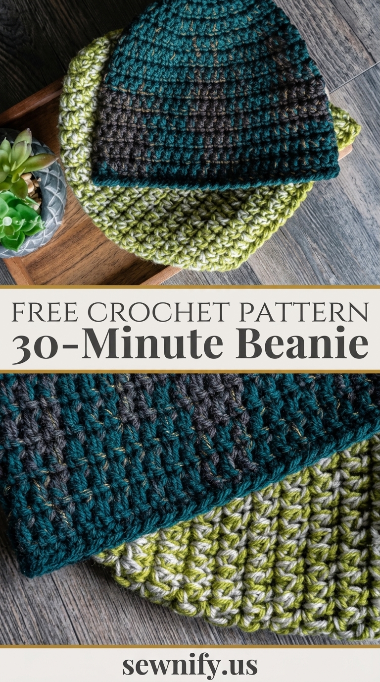 Tuto Bonnet Express au Crochet Débutant - Pattern Bonnet Facile 30 Min