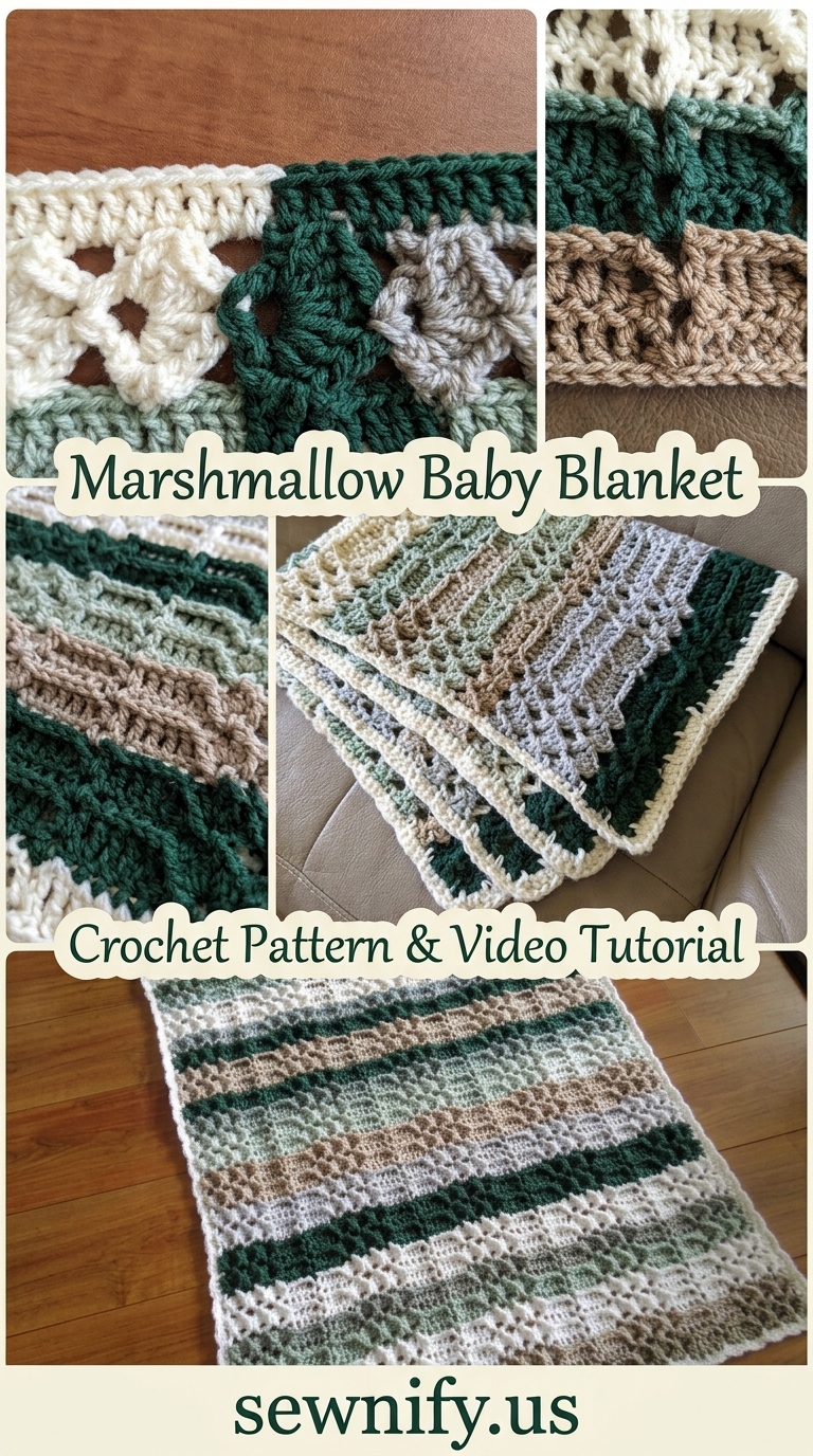 Tuto Couverture Bébé au Crochet Motif Marshmallow Plaid Doux Fait Main