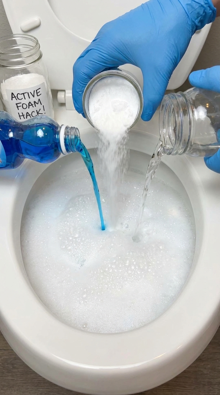 Easy Toilet Cleaning Hack Active Foam Recipe