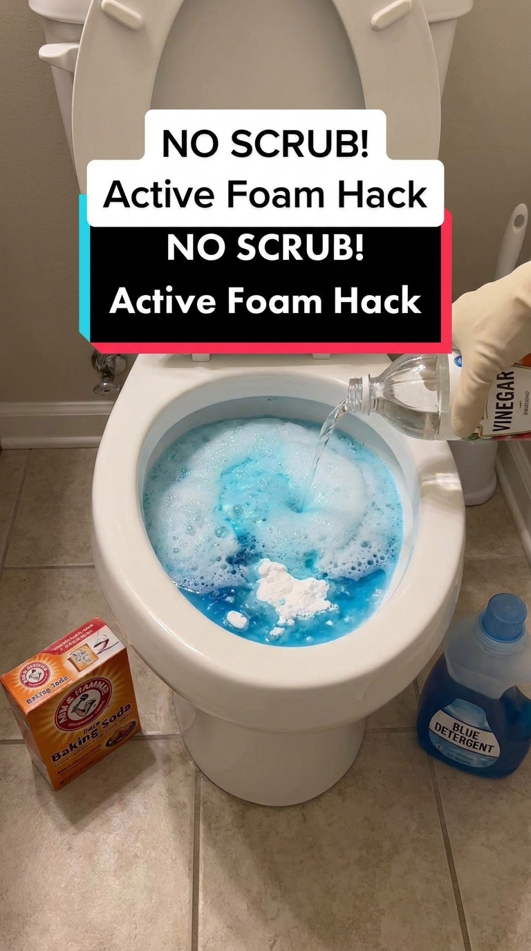 No Scrub Active Foam Toilet Cleaning Hack DIY Foam Recipe